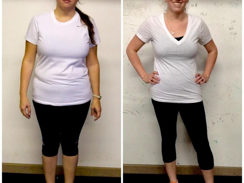 Dívka před a po hubnutí na Dukanově dietě